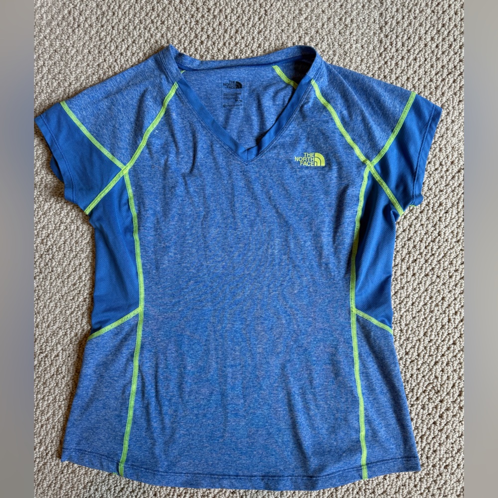 The North Face Blue T-Shirt with Green Detail